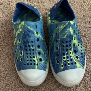 Kids Blue and Green Slip-On Shoes